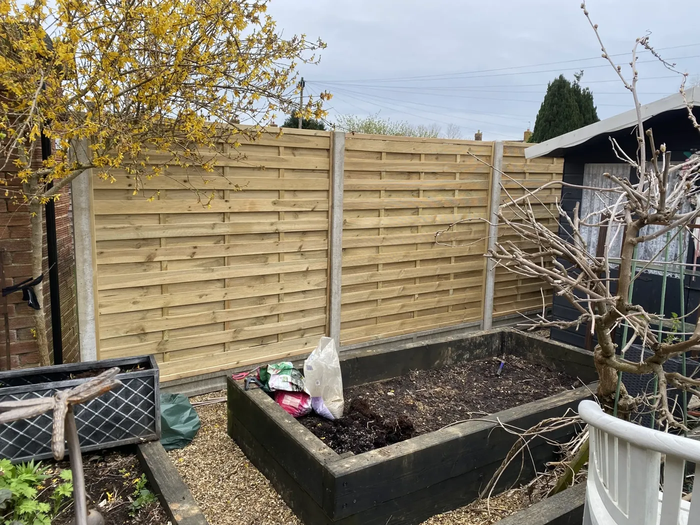 Completed garden fencing project